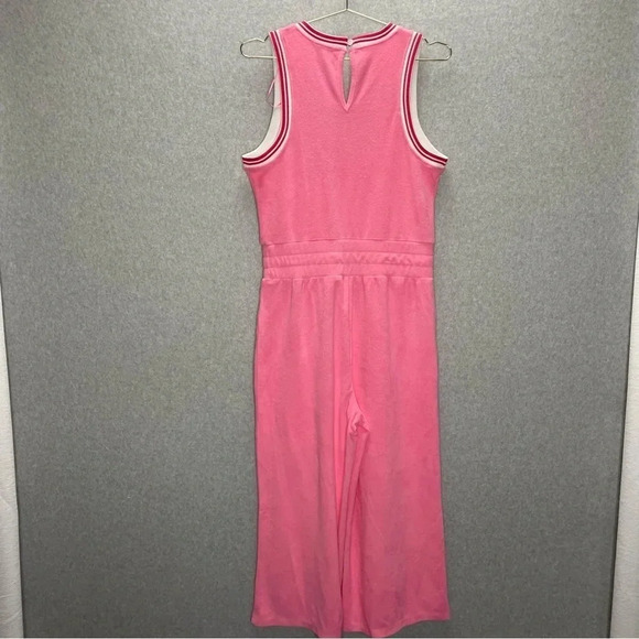 Juicy Couture Terry Cloth Pink Wide Leg Cropped Jumpsuit - Picture 7 of 7